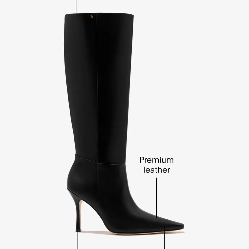 Larroude Carine Boot In Black Leather NWT - Picture 5 of 16